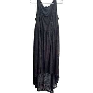 Torrid Leopard Overlay Dress High Low Black Size 2x Sleeveless Midi